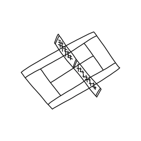 Kognitiv affisch skiss konst stor tennisbana. — Stock vektor