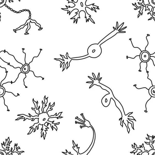 Bannière lumineuse esquisse neurone chaos, art style . — Image vectorielle