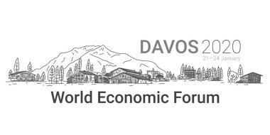 Banner Davos 2020, dünya ekonomi forumu yazdı.