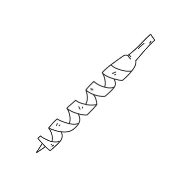 Bilgi sancak çizimi matkap ucu el çizimi.