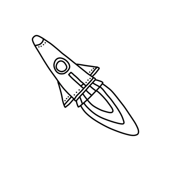 Bilgilendirici poster roketi uzaya çıkıyor. — Stok Vektör