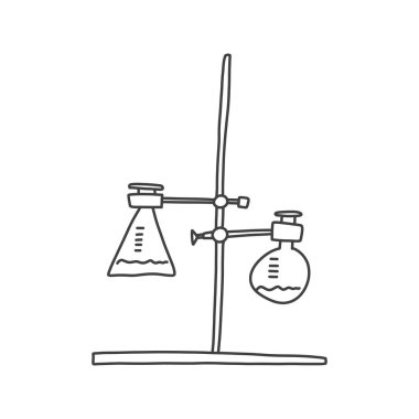 Çizim, kimya tüpü, deney tutucu..