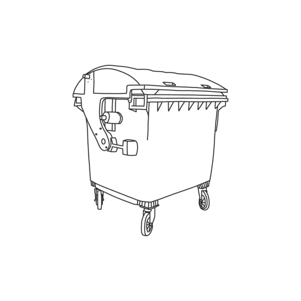 Contenitore della spazzatura plastica, illustrazione vettoriale . — Vettoriale Stock