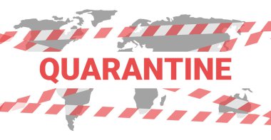 Quarantine on world map, coronavirus epidemic.