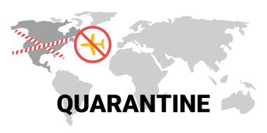 Red ribbon crossed north america map plane flying