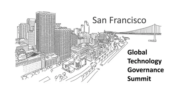 Globaler Technologiegipfel in San Francisco. — Stockvektor