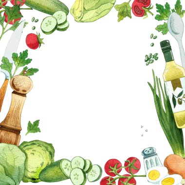 Set of eco food for design paper, wallpaper, packaging, web, menu, background. Watercolor hand drawn.