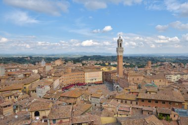 Piazza del campo, Siena, İtalya'nın Toskana eski şehir merkezi