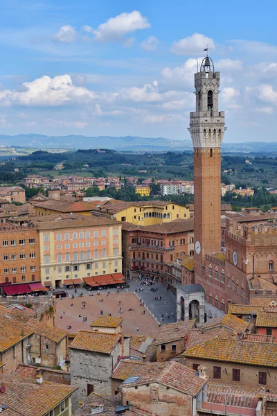 Piazza del campo, toskanische altstadt siena, italien — Stockfoto