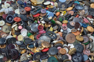 Doku eski düğmeleri farklı formlar ve renkler