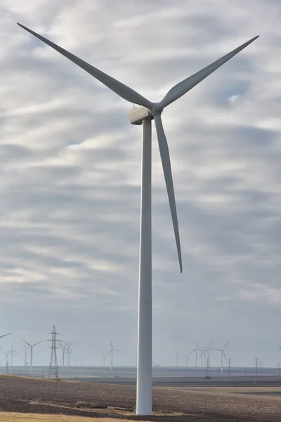 Eolian mező és a szél-turbinák farm — Stock Fotó
