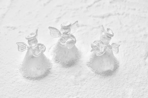 Crystal angel Christmas decoration in the snow