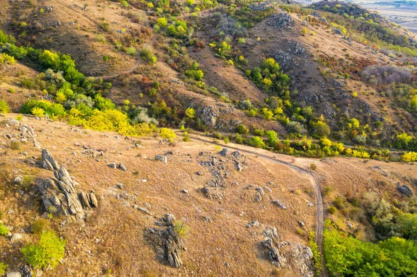 Ovanifrån Över Bergslandskapet Flygdrönare — Stockfoto