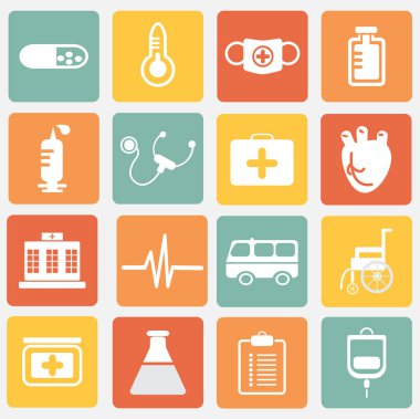 Sağlık simge seti. Tıbbi yenilikçi