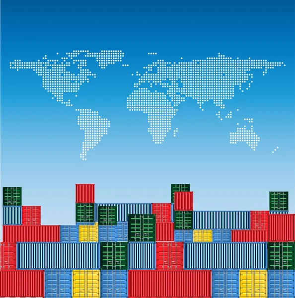 Contenedores Carga Para Transporte Carga Logística Envío Carga Contenedores Carga — Vector de stock