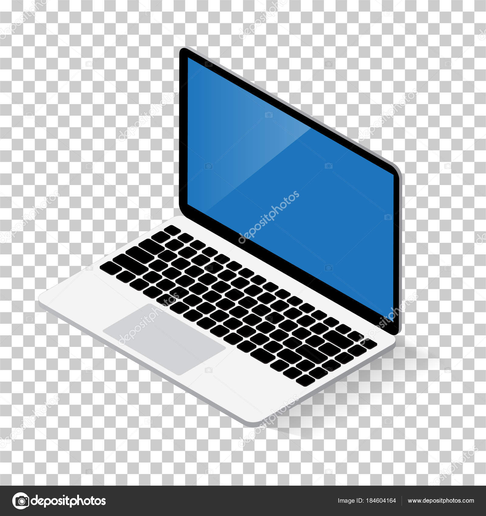 Laptop Notebook Fundo Transparência Plano Ilustração Isométrica Para