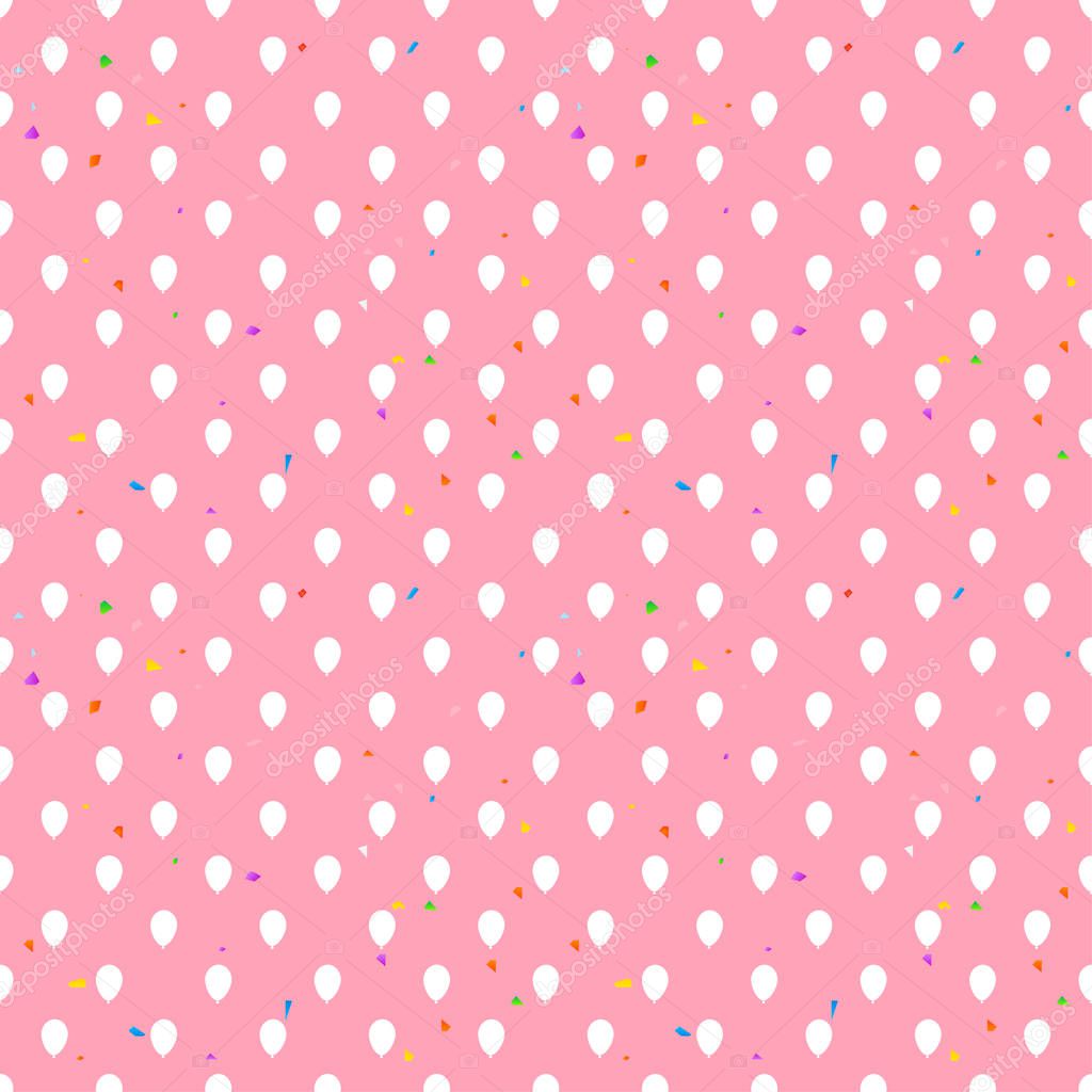 Balloon seamless pattern. vector illustration on pink background. Pastel balloons. design for Textile, Wallpaper, Fabric.
