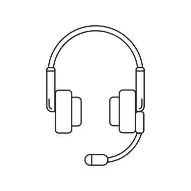 Kulaklıklar beyaz arka plan üzerinde izole anahat simgesi simge vektör. Vektör çizim. Eps10.