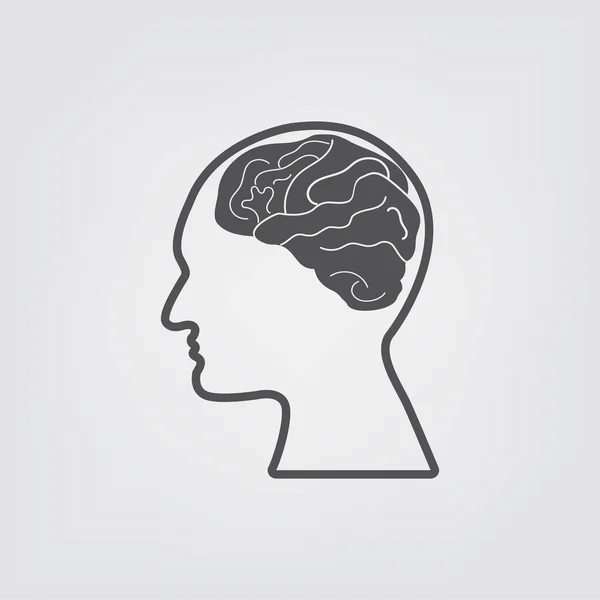 Human Head Brain Head Thinking Brain Head Brainstorm Flat Design — Stock Vector