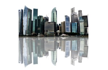 Singapur şehir günbatımı arka plan, Cityscape