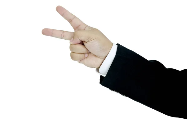 Rock Paper Scissors Close Hands Business Man Scissors — Stock Photo, Image