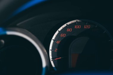 Close-up car speed meter background