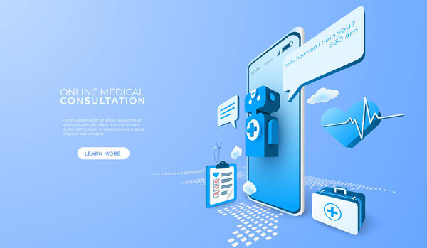 Цифровые технологии онлайн консультации врача. концепция мобильного приложения. Люди зовут доктора. Трехмерная векторная иллюстрация
.