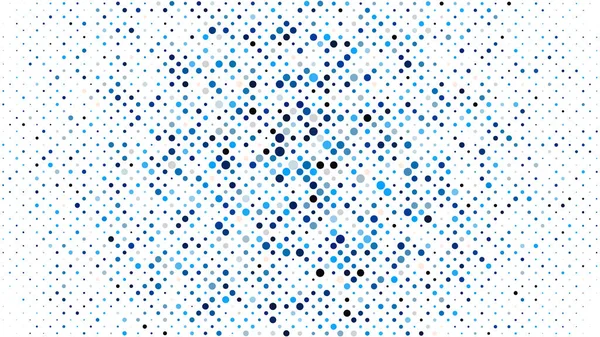 Abstract Blauw Halftoon Patroon Achtergrond — Stockvector