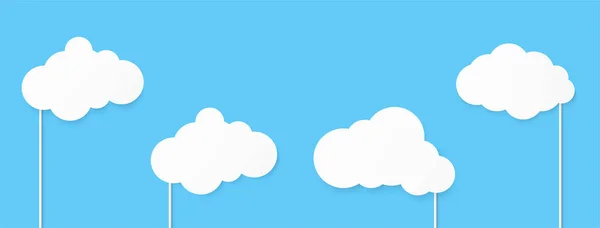 Nube Burbuja Habla Cielo Azul Copie Espacio Con Blanco Blanco — Archivo Imágenes Vectoriales