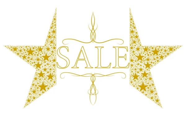 Sale, stars, golden. — Stock Vector