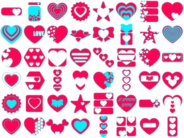 Kalpler. Set simgeleri.