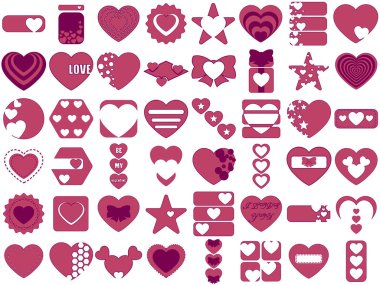 Kalpler. Set simgeleri.