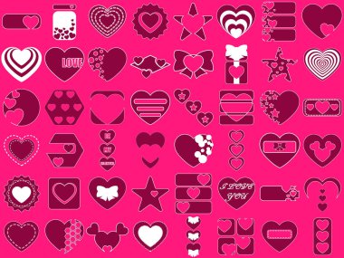 Kalpler. Set simgeleri.