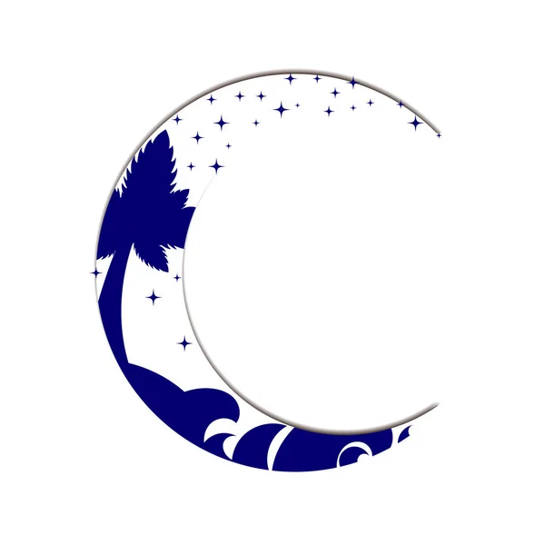 Логотип луна и звезды . — стоковый вектор