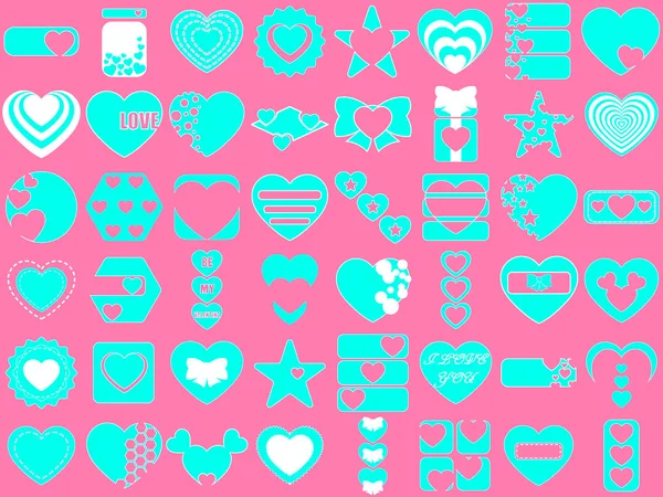 Hearts. Set icons. — Stock Vector