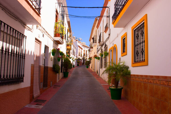 Street. Beautiful Spanish street. 