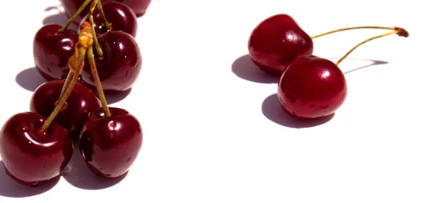 Cereza. Cerezas en tazón blanco . — Foto de Stock