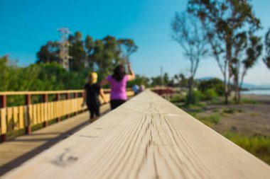 Yol. Ahşap sahil yolu.