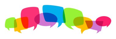 Çeşitli konuşma baloncuğu parlak vektörünü üzerine yazdır