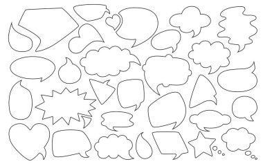 Konuşma baloncuk silueti çizgisi belirleme vektörü