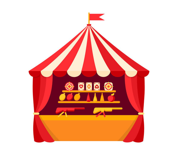 shooting gallery flat illustration game gun vector