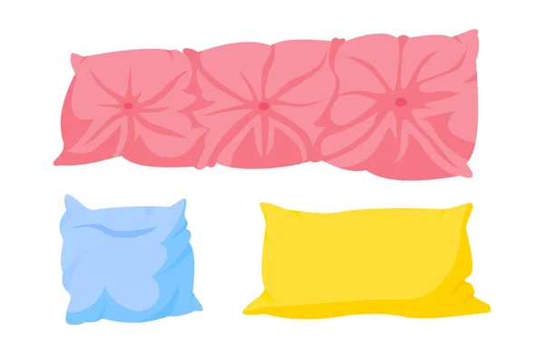 Oreiller coloré plat canapé dessin animé coussin vecteur — Image vectorielle