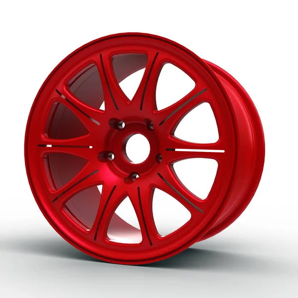 Disques en acier rouge pour une illustration 3D de voiture — Photo