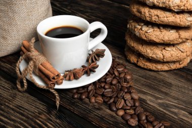 Tanımlama bilgileri ile kahve kompozisyon