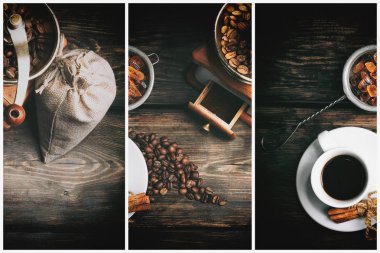 Tat fincan kahve kavrulmuş tahıl ile