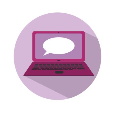 Düz simgesi bir iletişim. Sohbet simgesi