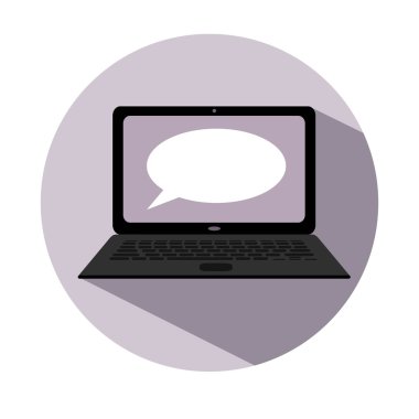 iletişimin bir düz simgesi. 