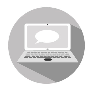 iletişimin bir düz simgesi. 