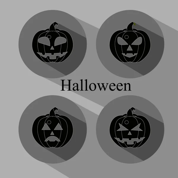 Conjunto de calabaza de Halloween, vector — Vector de stock
