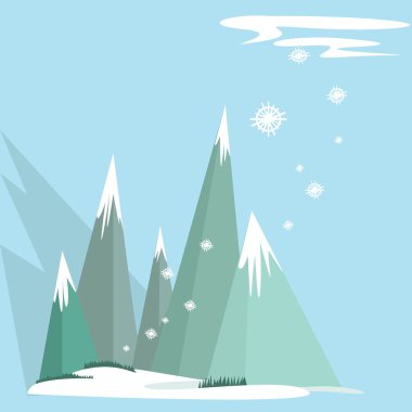 Kış manzarası. Vektör illüstrasyonu.